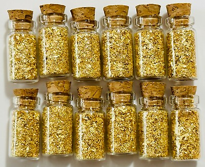 #ad 12 Bottles of Gold Leaf Flakes....1ml.... Lowest Price online $17.95