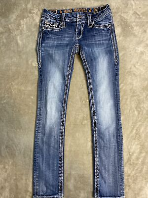 #ad Women’s Rock Revival Trixie Straight Leg Jeans Size 27 $29.99