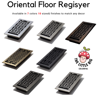 #ad Floor Register Design Vent Cover Steel Oriental Steel Plated Multiple Sizes NEW $36.88