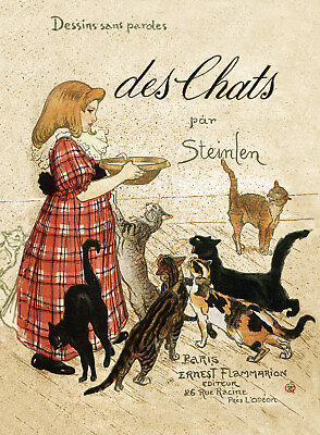 Theophile Alexandre Steinlen Des Chats Dessins sans Paroles 1897 17quot; x 22quot; $79.99