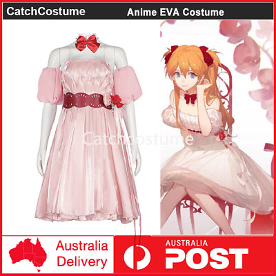 #ad Anime EVA Neon Genesis Evangelion Asuka Langley Soryu Cosplay Costume Full Dress AU $80.99
