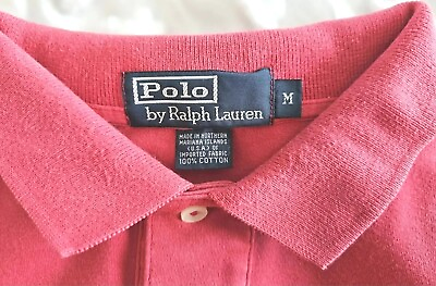 Vintage 1985 1995 Ralph Lauren Polo Shirt Medium Red $12.99