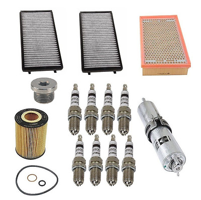 #ad 02 05 for BMW E65 E66 745i Tune Up Kit Air Fuel Oil Filters Spark Plugs Drain $185.04