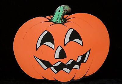 #ad Lot 4 Vintage🎃 Beistle Die Cut Pumpkins Skeleton Scarecrow Halloween Decoration $22.99
