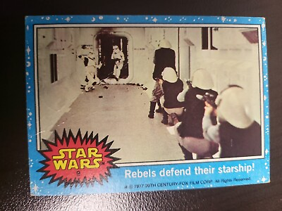 #ad 1977 Topps Star Wars blue series 1 Rebels Defend Starship Card #9 $4.99