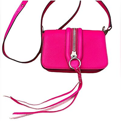 #ad Rebecca Minkoff Mini Mara MAB Crossbody Bag Pink Silver $60.00