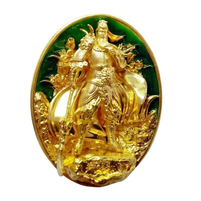#ad Guan Yu Coin God War Chinese Art Warrior Ancient Sclupture Limited Gold Plated $99.99