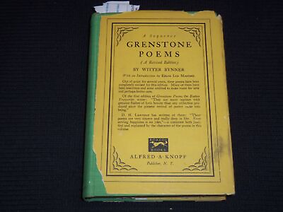1926 GRENSTONE POEMS HARDCOVER BOOK SIGNED BY WITTER BYNNER KD 7757 $30.00