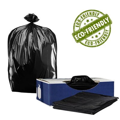 #ad Plasticplace 25 30 Gal Eco Friendly Trash Bags Black Case of 100 Garbage Bags $29.29