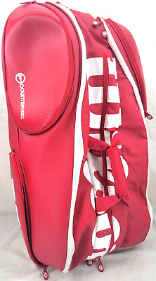 #ad #ad Wilson Pro Red Shoulder Straps Carrying Zip Tennis Racket Racquet Backpack Bag $84.99