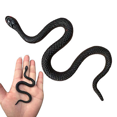 #ad Small Rubber Snake Toy Black Fake Snake Toy Halloween Snake Toy Prank Prop $7.11
