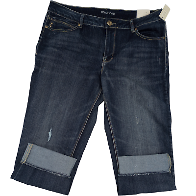 #ad Maurices Womens Boyfriend Crop Jeans Size 16 Raw Hem Lightly Distressed NWT $21.95