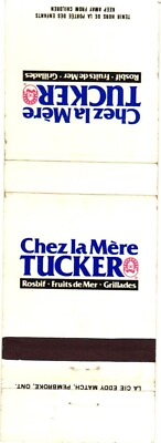 #ad #ad Montreal Ottawa Toronto Canada Chez La Mere Tucker Vintage Matchbook Cover $9.99