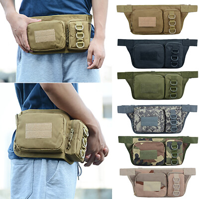 #ad Utility Tactical Waist Pack Pouch Military Camping Hiking Outdoor Fanny Belt Bag $13.99