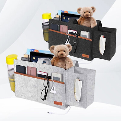 #ad Bedside Caddy Storage Organizer Remote Control Holder Case Pocket Couch Sofa Bag $13.67