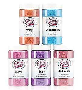 Floss Sugar Variety Pack with 5 11oz Plastic Jars of 11 Ounce Pack of 5 $40.61