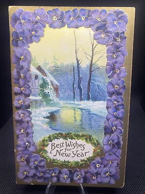 #ad POSTCARD: Vintage Embossed Best Wishes For New Year E4 ￼ $3.50
