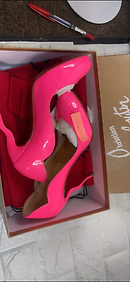 #ad Christian Louboutin Pigalle High Heels Pumps Pink Patent Leather Shoes Sz 36.5 $575.00