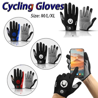 #ad Cycling Gloves Full Finger Sport Shockproof MTB Bike Motorcycle Racing Gloves $11.99