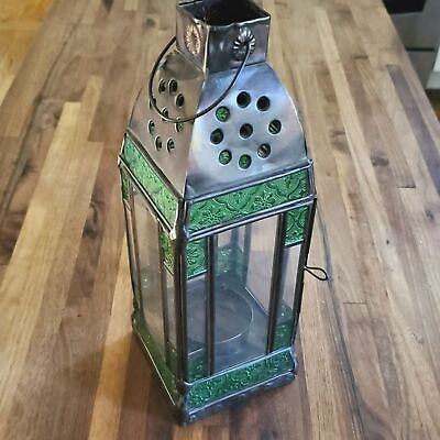 #ad Handmade lantern made of metal and glass $11.00