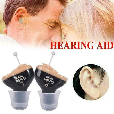 #ad CIC Mini Hearing Aids Small Invisible Sound Amplifier L R Voice Enhancer Battery $32.99