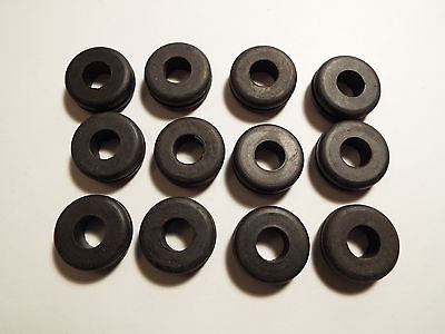 12 RUBBER GROMMETS.FITS 5 8 PANEL HOLE WITH 3 8 INNER HOLE. $6.89