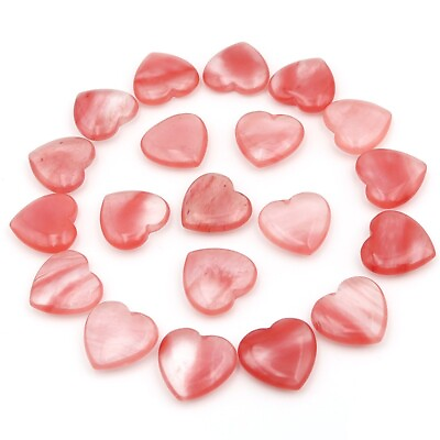 #ad 30pcs Charms Cherry Quartz Crystal heart gemstone No Hole healing Stone Crafts $11.78