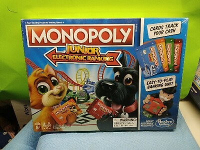#ad Monopoly Junior Electronic Banking Property Trading Board Game Hasbro EUC $16.95