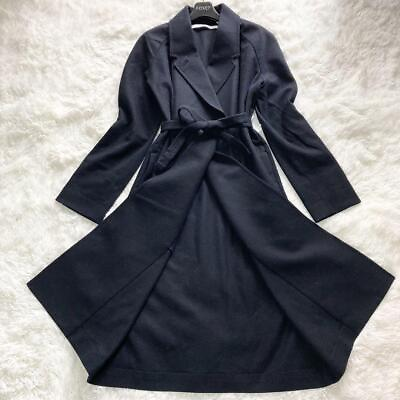 #ad UNIQLO Lemaire Long Coat Women Size M Black Outerwear Wool Plain $145.00
