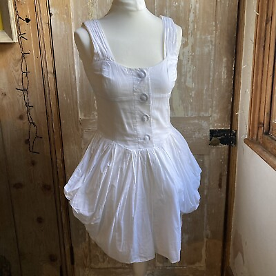 #ad All Saints Dress Ruffle Detail Pleated Puffball White Fairy S UK 10 GBP 75.00