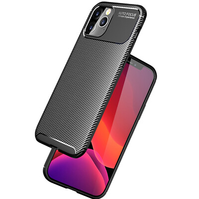 #ad Case Carbon TPU Cover Ultra Slim Shockproof For iPhone 15 Pro Max 14 13 12 XR 7 $6.01