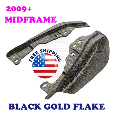 #ad Hard Candy Black Gold Flake Mid Frame Air Deflectors Fit 2009 Harley Touring $99.00
