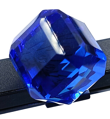 Natural Blue Sapphire Sri Lanka 40.25 Ct Certified Cube Shape Loose Gemstone AKM $15.94