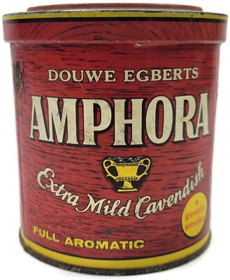 Vintage Amphora Douwe Egberts Holland Pipe Tobacco Cavendish Tin 14 Oz. Empty $13.95