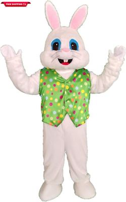 #ad Green Easter Rabbit Mascot Costume Adult Halloween Costume $49.71