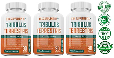 #ad 3 Pack Tribulus Terrestris 1000mg Testosterone Booster Min 45% Saponins Extract $33.99