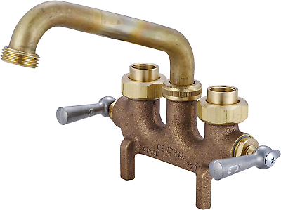 #ad Central Brass Two Handle Laundry Faucet Heavy Duty Rough Brass 6quot; Reach Tube Swi $64.29