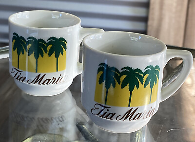 #ad Set of 2 Schmidt Porcelain Brasil quot;Tia Mariaquot; Espresso Demitasse Cups Palm Trees $8.00