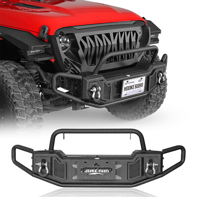 New Design Front Bumper w Winch Plate Fit 2018 2024 Jeep Wrangler JL amp;Gladiator $299.99