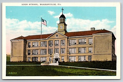 #ad Vintage Postcard PA Morrisville High School White Border 12398 $1.97
