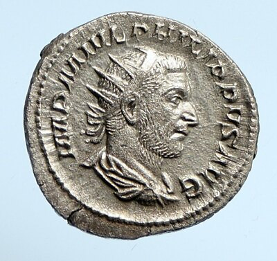 PHILIP I the ARAB Authentic Ancient 247AD Silver OLD Roman Coin VICTORY i95863 $313.65