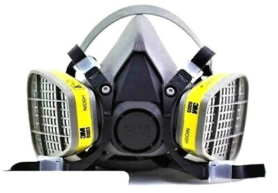 3M Half Face Respirator Facepiece Mask amp; 2 Organic Vapor Acid Gas Filters LRG. $37.95