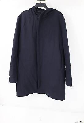 #ad Cos Jacket Mens Size 44R Padded Hooded Parka Regular Fit Navy Blue coat zip up $89.95