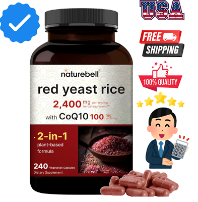 #ad #ad Red Yeast Rice 2400Mg with CoQ10 100Mg 240 Veggie Capsules 1200Mg per Capsule $19.60
