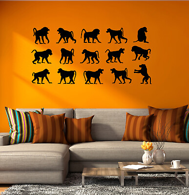 #ad Monkeys Vinyl Wall Decal Animal Collection Decor for Zoo Stickers Mural k161 $67.99