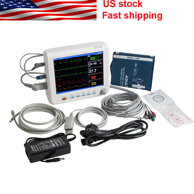 6 Parameters Patient Monitor Cardiac Monitor ECG NIBP RESP PR Spo2 TEMP FDA CE $359.00
