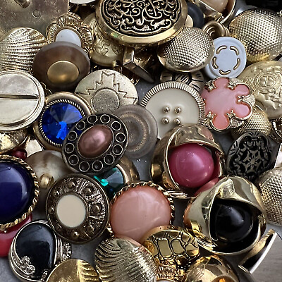 #ad 100 Best Premium MIXED LOT All Kinds Of GOLD amp; ANTIQUE GOLD Buttons All Sizes $14.99