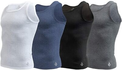 #ad Volcom Mens Cotton Stretch Contour Fit Tank Top Undershirts Lightweight A Shirts $19.90