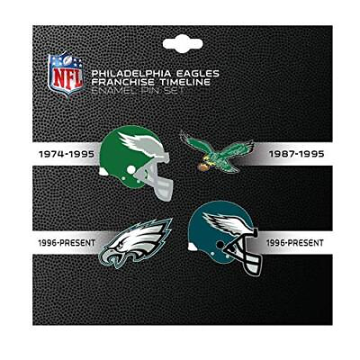 #ad Philadelphia Eagles Lapel pin Franchise Timeline 4 pin Set NFL Pin sets silver $18.99