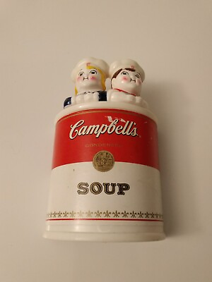 #ad RELIEF DETAILED 4.5quot; PLASTIC CAN MAGNET REFRIGERATOR ● CAMPBELL#x27;S SOUP BOY GIRL $6.49